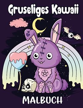 Gruseliges Kawaii Malbuch: Perfekte Malbücher für Kinder und Erwachsene, 30 Malvorlagen, 8,5 x 11 Zoll.