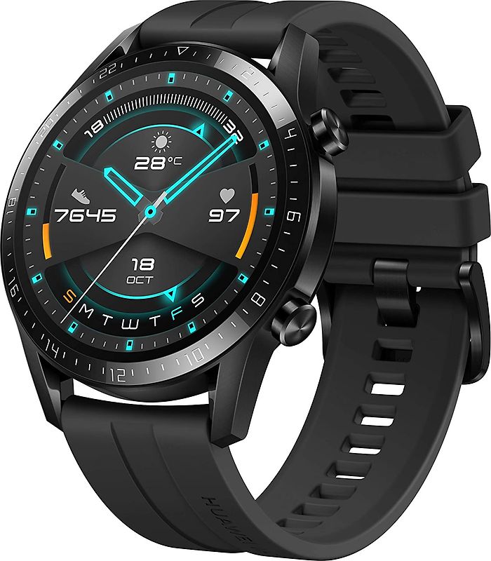 Huawei Watch GT 2 46 mm noir bracelet en silicone noir
