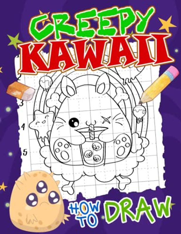 How To Draw Creepy Kawaii: Horror Drawing Book With 25 Step-By-Step And Basic Pictures Inside | Gifts For Teens, Boy, Girls To Relax And Have Fun
