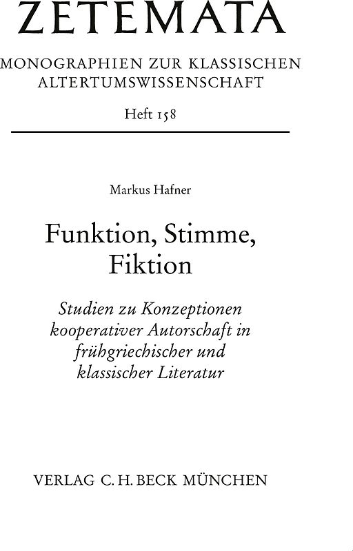 Funktion, Stimme, Fiktion