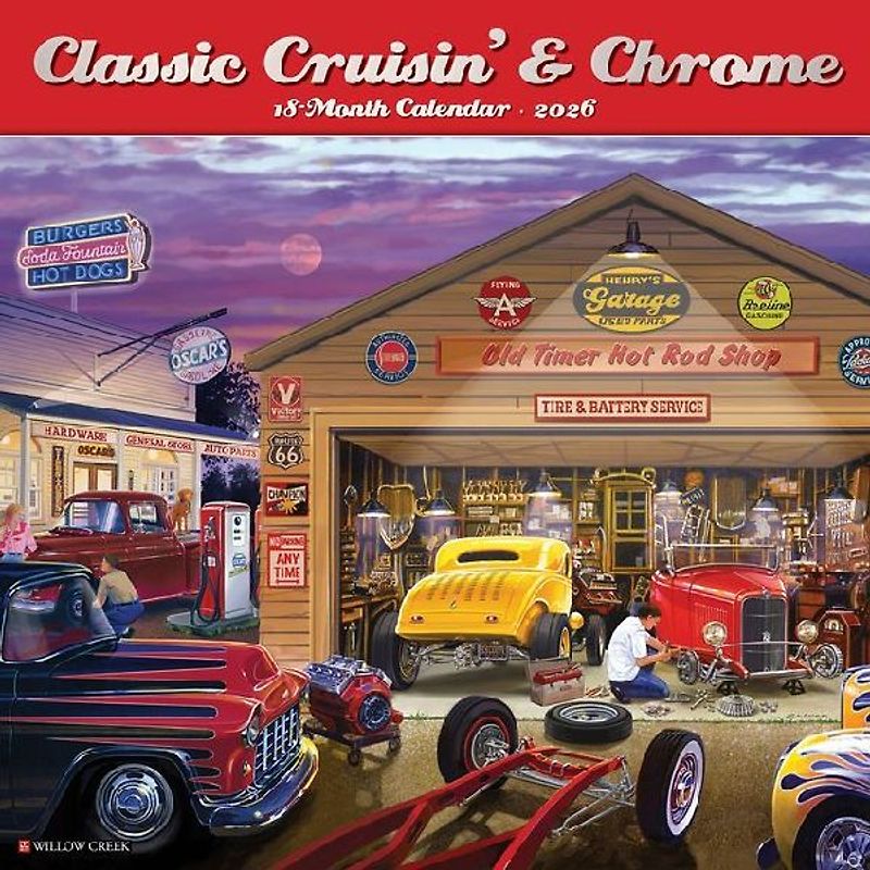 Classic Cruisin' & Chrome 2026 12 X 12 Wall Calendar