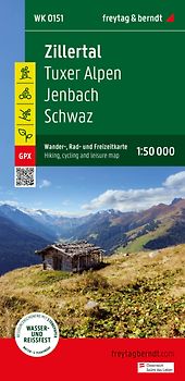 freytag & berndt Wanderkarte WK 151 Zillertal, Tuxer Alpen - Jenbach - Schwaz 1:50.000