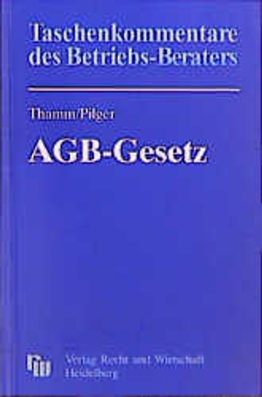 Taschenkommentar zum AGB-GeSetz