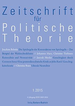 ZPTh - Zeitschrift für Politische Theorie 1/2015