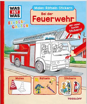WAS IST WAS Kindergarten Malen Rätseln Stickern Bei der Feuerwehr