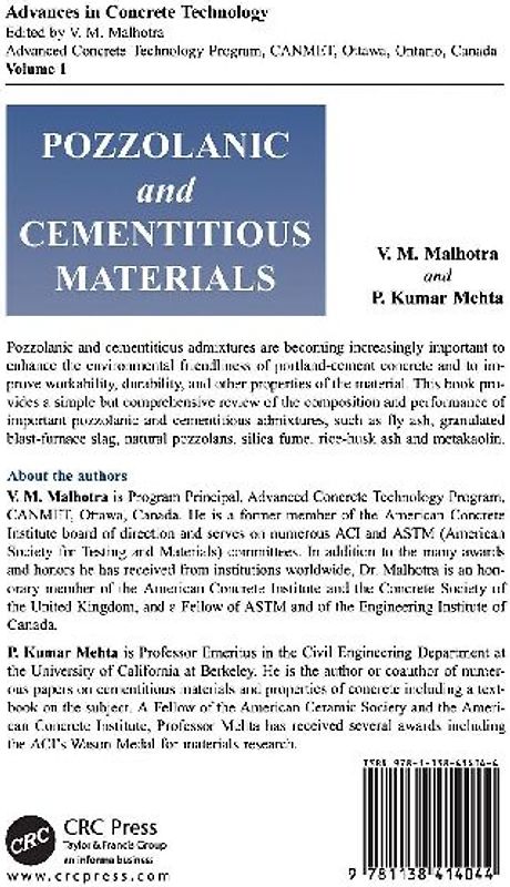 Pozzolanic and Cementitious Materials