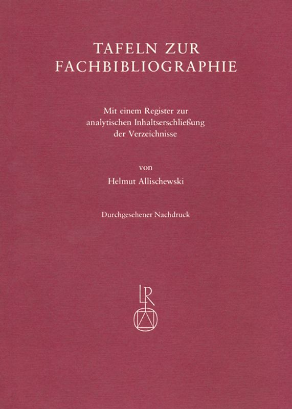 Tafeln zur Fachbibliographie