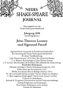 John Thomas Looney und Sigmund Freud