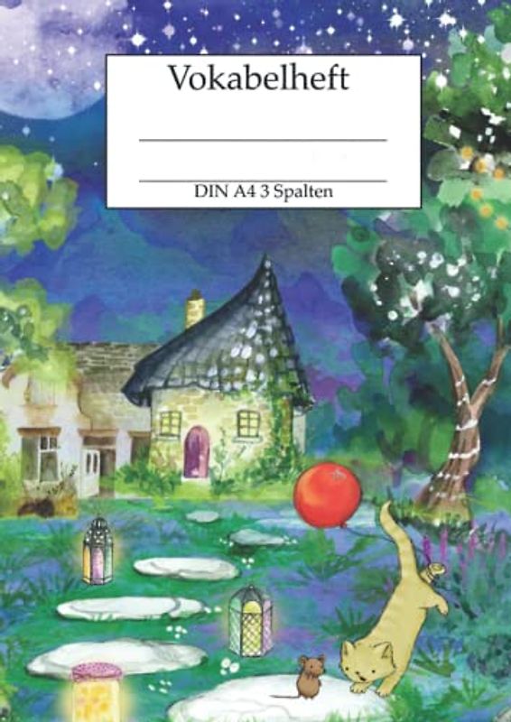 Vokabelheft A4 3 Spalten: Vokabelheft für Mädchen, Jungen, Kinder, Erwachsene mit viel Platz für deine Vokabeln