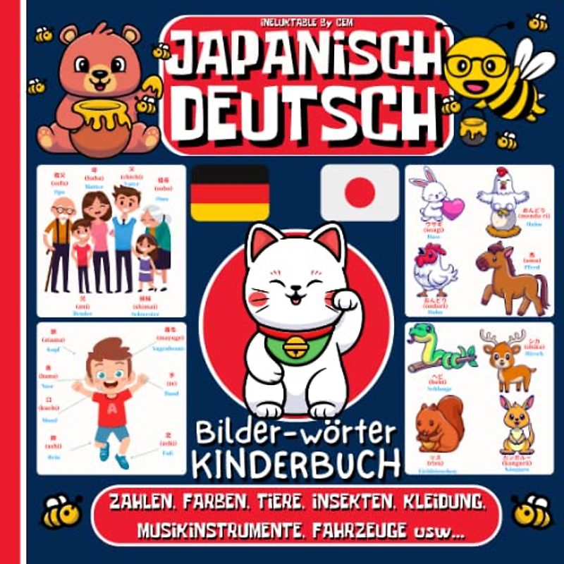 JAPANISCH DEUTSCH BILDER-WÖRTER KINDERBUCH: Kinderbuch zum Japanischlernen, Mädchen und Jungen, Anfänge, farbiges Aktivitätsbuch, erste Wörter auf Japanisch