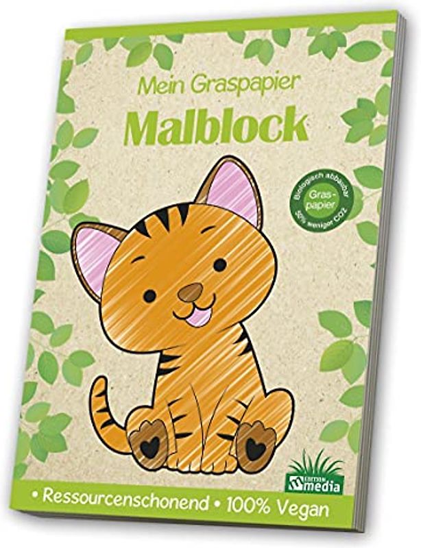 Malblock Graspapier - Kleinkind / Katze