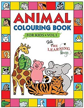 Animal Colouring Book for Kids with The Learning Bugs Vol.1: Fun Children's Colouring Book for Toddlers & Kids Ages 3-8 with 50 Pages to Colour & Learn the Animals & Fun Facts About Them