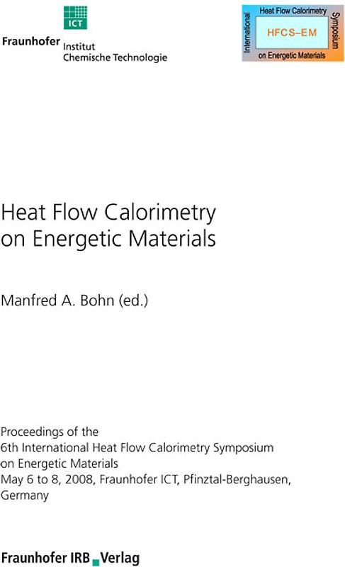 Heat Flow Calorimetry on Energetic Materials.