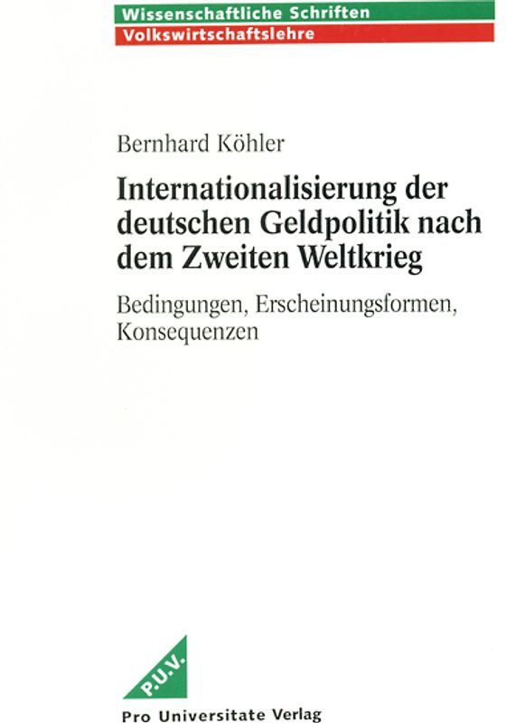 Internationalisierung der deutschen Geldpolitik nach dem Zweiten Weltkrieg