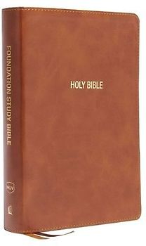 Nkjv, Foundation Study Bible, Large Print, Leathersoft, Brown, Red Letter, Thumb Indexed, Comfort Print