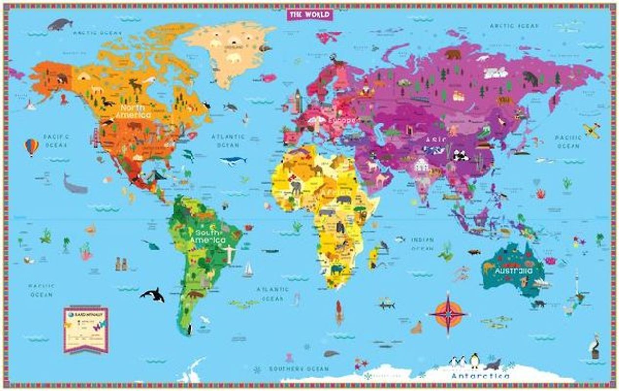 Rand McNally Kids' Illustrated World Wall Map - Folded