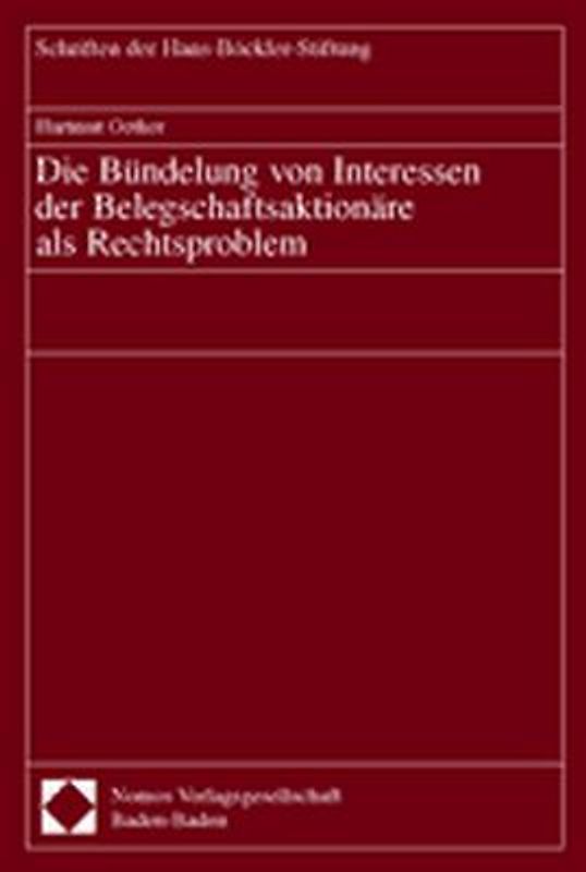Die Bündelung von Interessen der Belegschaftsaktionäre als Rechtsproblem