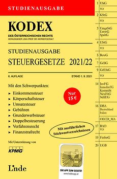 KODEX Studienausgabe Steuergesetze 2021/22