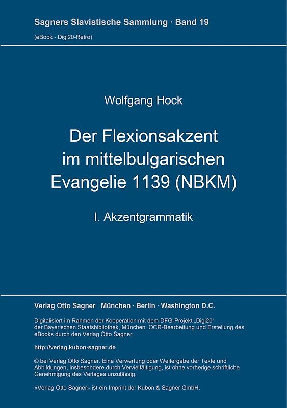 Der Flexionsakzent im mittelbulgarischen Evangelie 1139 (NBKM)