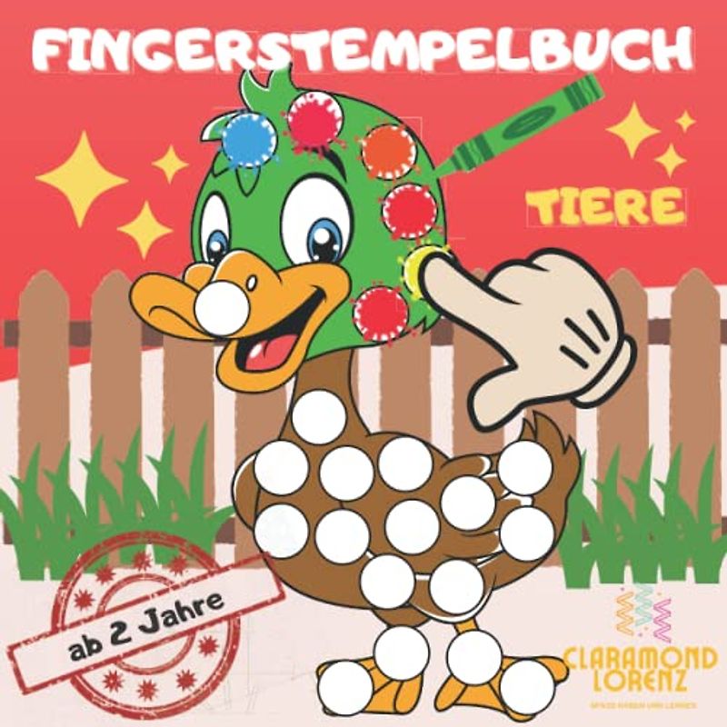 Fingerstempelbuch für Kinder ab 2 Jahren: Fingerstempeln Malen und Basteln! Süße Fingerabdruck Tieren zum Kreativen Malen und Basteln mit deinen Fingerstempelfarben | Bastelbuch für Jungen und Mädchen