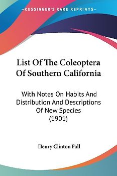 List Of The Coleoptera Of Southern California