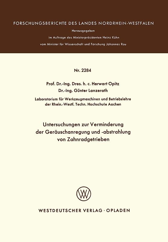 Untersuchungen zur Verminderung der Geräuschanregung und -abstrahlung von Zahnradgetrieben