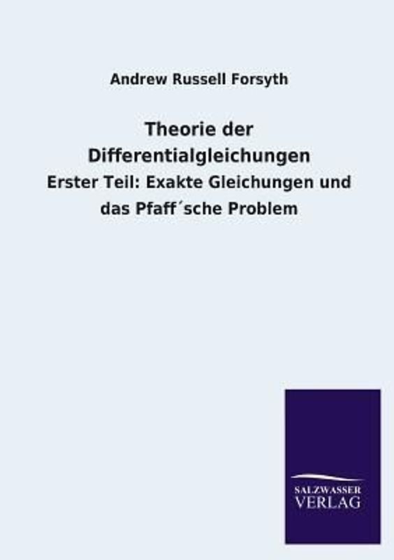 Theorie der Differentialgleichungen