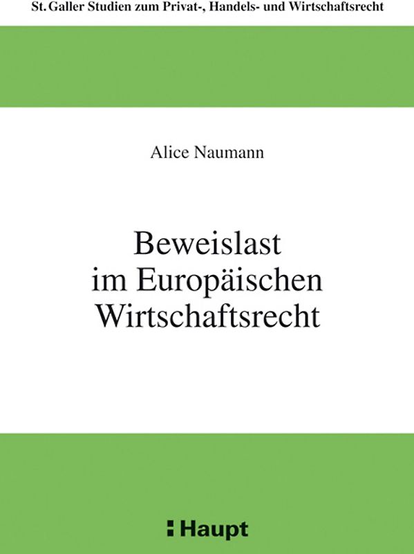 Beweislast im Europäischen Wirtschaftsrecht