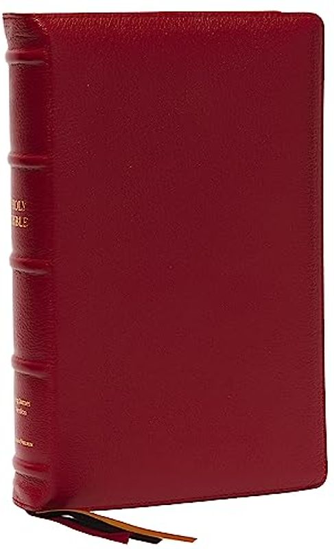 KJV Holy Bible: Large Print Single-Column with 43,000 End-Of-Verse Cross References, Red Goatskin Leather, Premier Collection, Personal Size, Thumb Indexed: King James Version