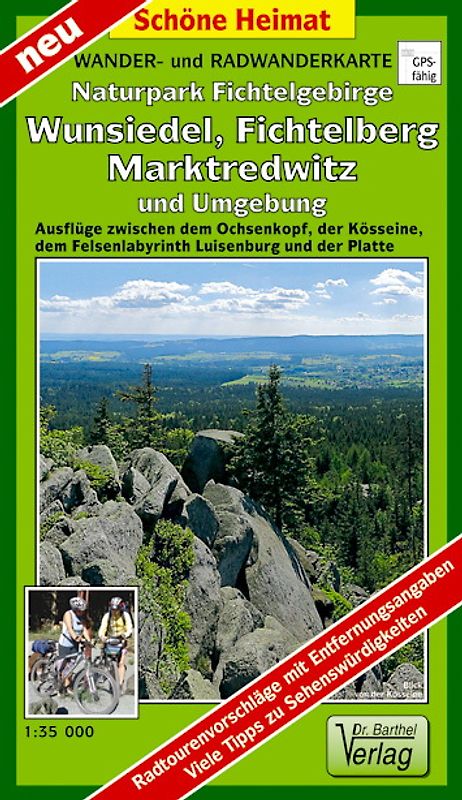 Wander-, Ski- und Radwanderkarte Naturpark Fichtelgebirge, Wunsiedel, Fichtelberg, Marktredwitz und Umgebung