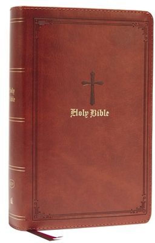 KJV Holy Bible: Large Print Single-Column with 43,000 End-Of-Verse Cross References, Brown Leathersoft, Personal Size, Red Letter, Comfort Print: King James Version