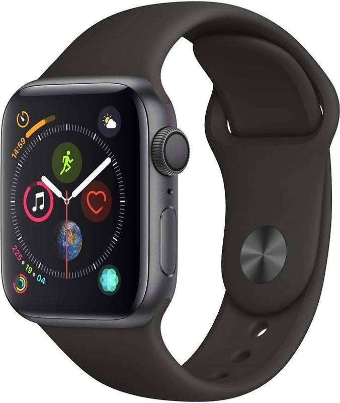 Apple Watch Series 4 40 mm boîtier en aluminium gris sidéral avec Bracelet Sport noir [Wifi]