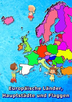 Europäische Länder, Hauptstädte und Flaggen malen und lernen