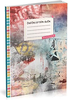 Checklisten-Buch: To Do Listen Planer | Ca. A5 Softcover | 70+ Seiten mit Titel, Datum & Register | Perfekt für Aufgaben zum Abhaken, Leselisten, Packlisten uvm. | Motiv „Graffiti“