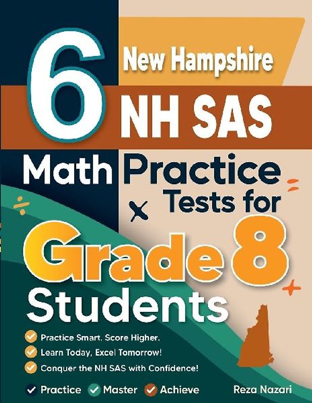 6 New Hampshire NH SAS Math Practice Tests for Grade 8 Students