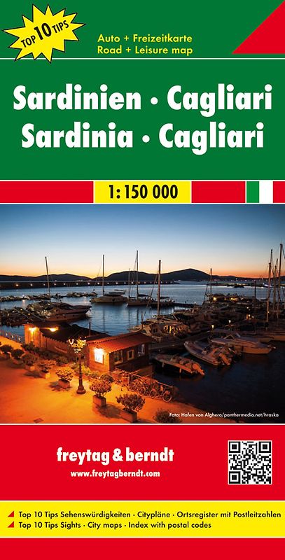 Sardinien - Cagliari, Autokarte 1:150.000, Top 10 Tips