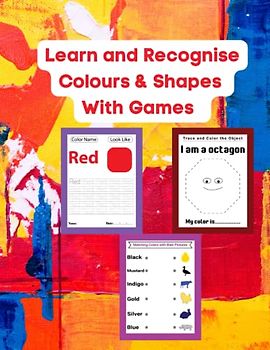 My First Colour Learning Notebook: An Interactive Journey to Boost Color Recognition, Letter Tracing Skills, and Shape Knowledge for Preschoolers Match Shapes and Colours Cut And Paste