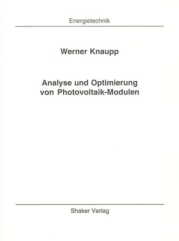 Analyse und Optimierung von Photovoltaik-Modulen