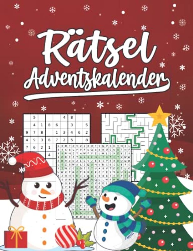 Rätsel Adventskalender: Großer Rätselspaß für Erwachsene mit kniffligen Sudokus, Wortsuchen etc. I Für Anfänger und Fortgeschrittene I Inkl. Anleitung und Lösungen