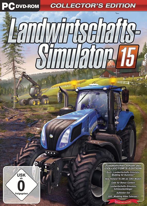 Landwirtschafts Simulator 2015 [Collector's Edition inkl. Buch, Modelltraktor, Schlüsselanhänger, Aufkleber, Poster] PC Spiele