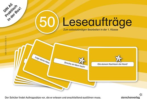 50 Leseaufträge in der Box. Zum selbstständigen Bearbeiten in der 1. Klasse