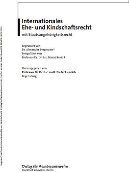 Internationales Ehe- und Kindschaftsrecht mit Staatsangehörigkeitsrecht