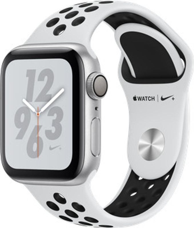 Apple Watch Nike+ Serie 4 40 mm alloggiamento in alluminio argento con Bracciale sportivo Nike pure Platino/nero [Wi-Fi]
