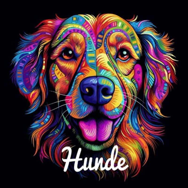 Hunde Malbuch für Erwachsene mit schwarzem Hintergrund (Tier Malbücher)