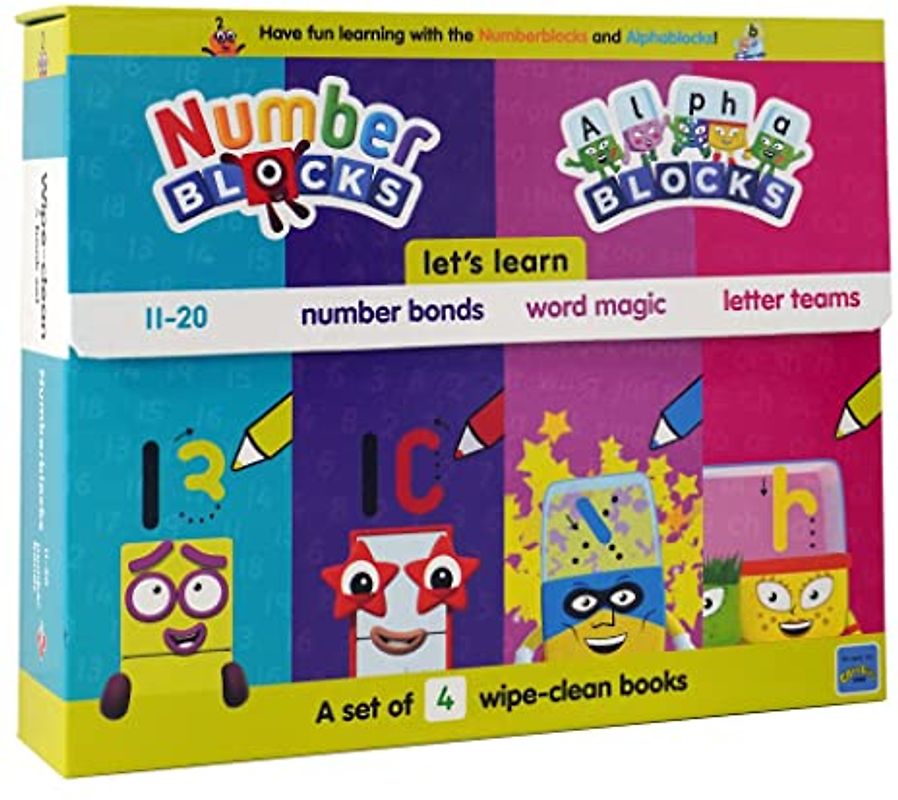 Numberblocks and Alphablocks: Let's Learn Numbers and Letters Set: 4 Wipe-clean books with pens included