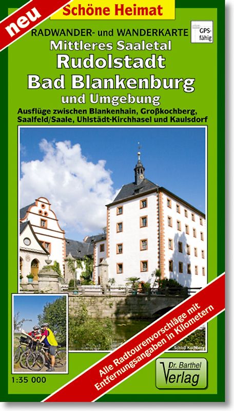 Radwander- und Wanderkarte Mittleres Saaletal Rudolstadt, Bad Blankenburg und Umgebung