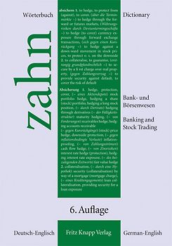 Wörterbuch für das Bank- und Börsenwesen. Deutsch-Englisch 6. überarbeitete und erweiterte Auflage