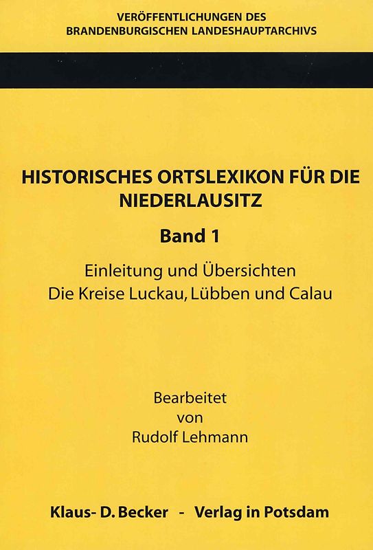 Historisches Ortslexikon für die Niederlausitz