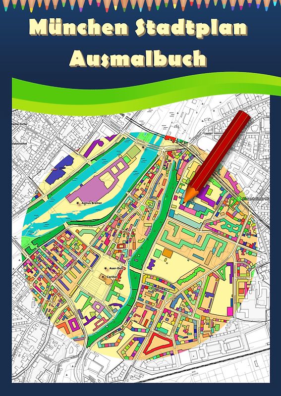 München Stadtplan Ausmalbuch