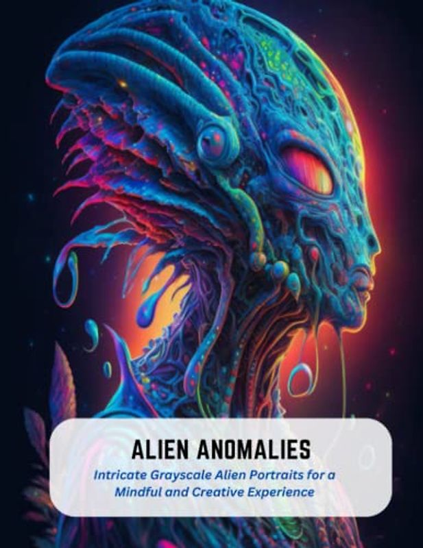 Alien Anomalies: Intricate Grayscale Alien Portraits for a Mindful and Creative Experience
